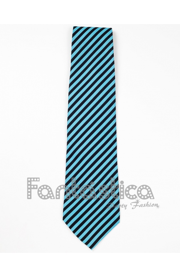 Corbata Unisex Estampada a Rayas para Fiesta Turquesa