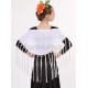 Mantoncillo de Flamenca para Niña y Mujer - Mantoncillo Estampado Liso Color Blanco III