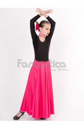 Falda flamenca DE NIÑA - MÁLAGA FUCSIA - Faldas flamencas de NIÑA<