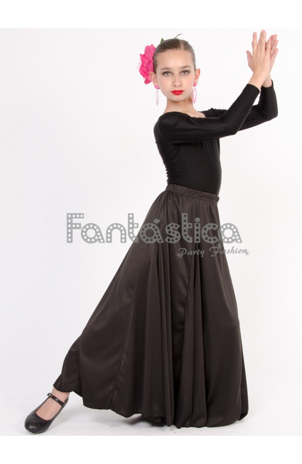 Falda Flamenco Niña Negra