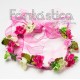 Corona de Flores Rosa Fucsia para el Pelo - Diadema de Flores para Mujer VIII