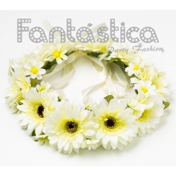 Rose Flower Crown Haarband - Mit 5 Stoffrosen, Für Hochzeit, Festival & Braut, In Gelb