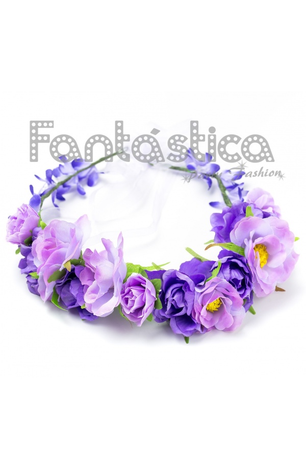 Corona de Flores Violeta el Pelo - de Flores Mujer V