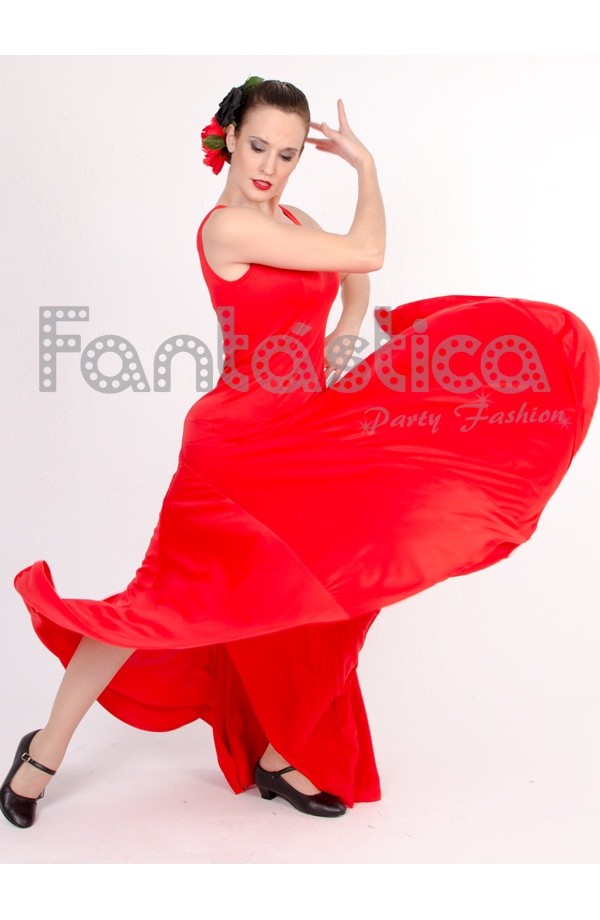 de Flamenca / Sevillana para Mujer Color Rojo Liso