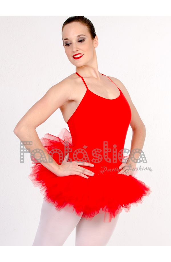 Tutú para Ballet y Danza - Falda de Tul para Niña y Mujer Color Rojo I