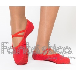 Zapatillas ajustables para Ballet, Danza y Color Rojo - Tallas para Niña y Mujer