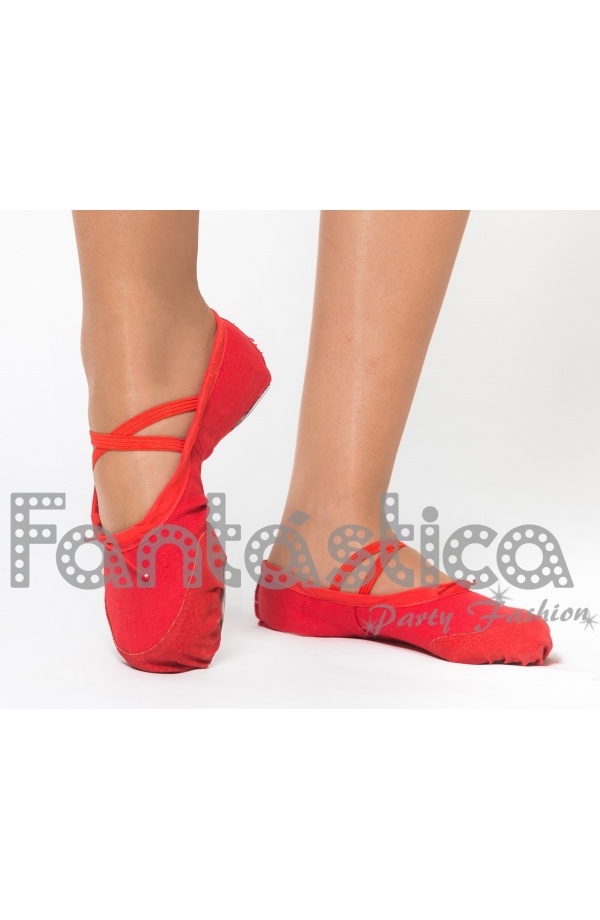 Zapatillas ajustables para Ballet, Danza y Gimnasia Color Rojo - Tallas para Niña Mujer