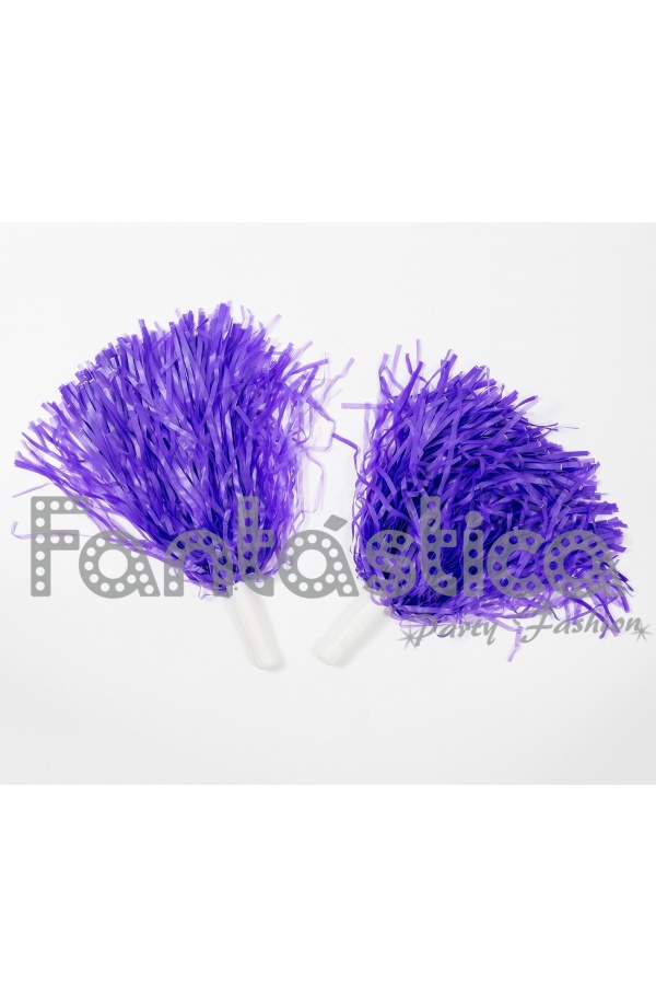 Pompones de animadora para disfraces Color Violeta (1 par)