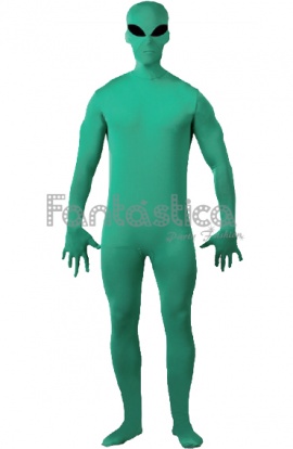 Disfraz de extraterrestre para adultos, overol verde clásico  extraterrestre, traje marciano, talla XS