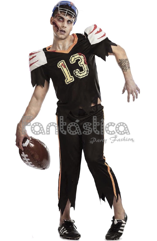 matraz el plastico Apuesta Disfraz para Hombre Jugador de Rugby Zombie II