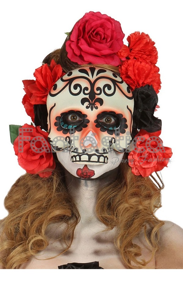 borroso sombrero Ananiver Máscara Careta Catrina para Disfraz de Halloween - Calavera Mexicana II