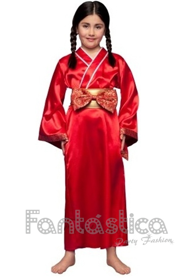 Patológico femenino tapa Disfraz para Niña de Geisha Roja