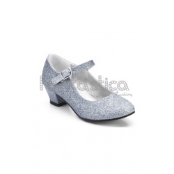 Zapatos Plateado con Purpurina - Tallas para Niña y Mujer