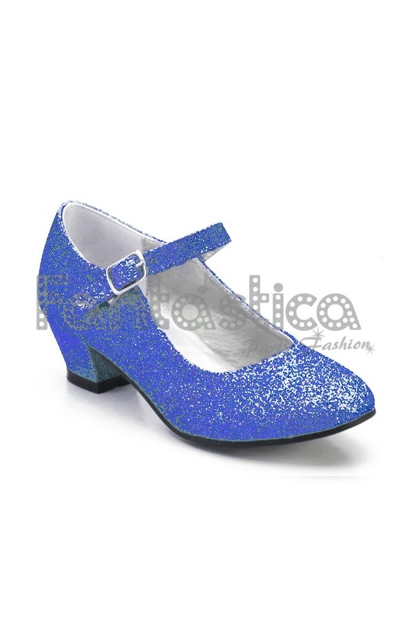 componente Discriminación sexual Frente Zapatos Color Azul con Purpurina - Tallas para Niña y Mujer