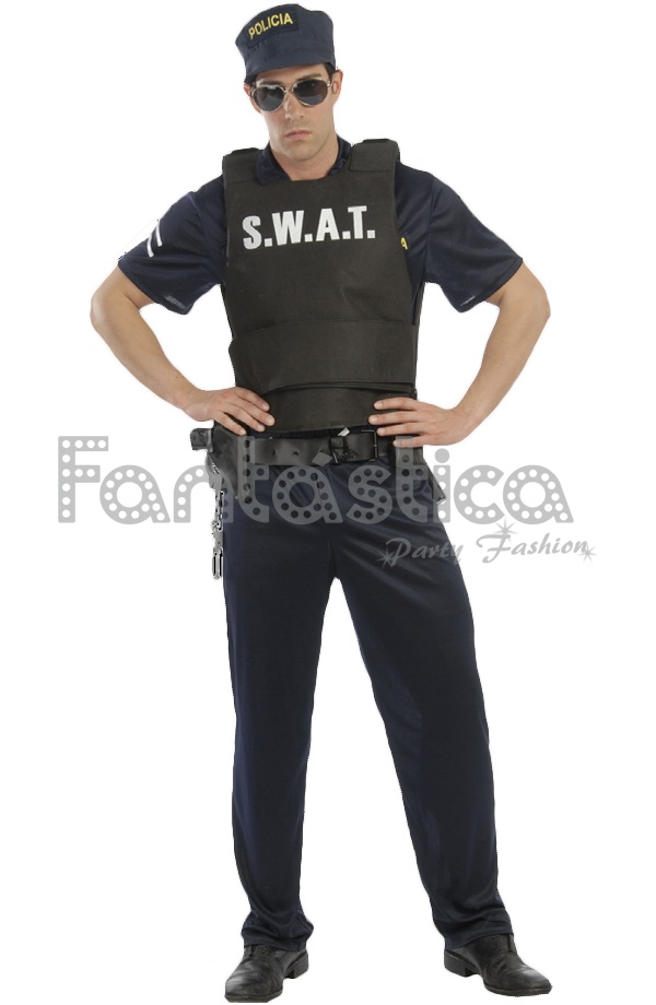 Alegre competencia voluntario Disfraz para Hombre Policía SWAT