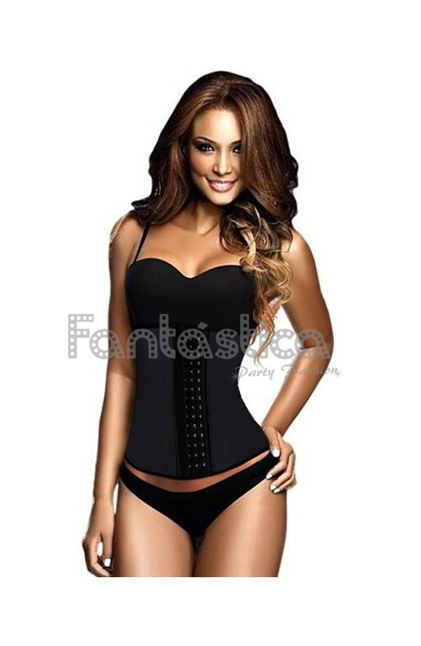 Black waist training corset for woman
