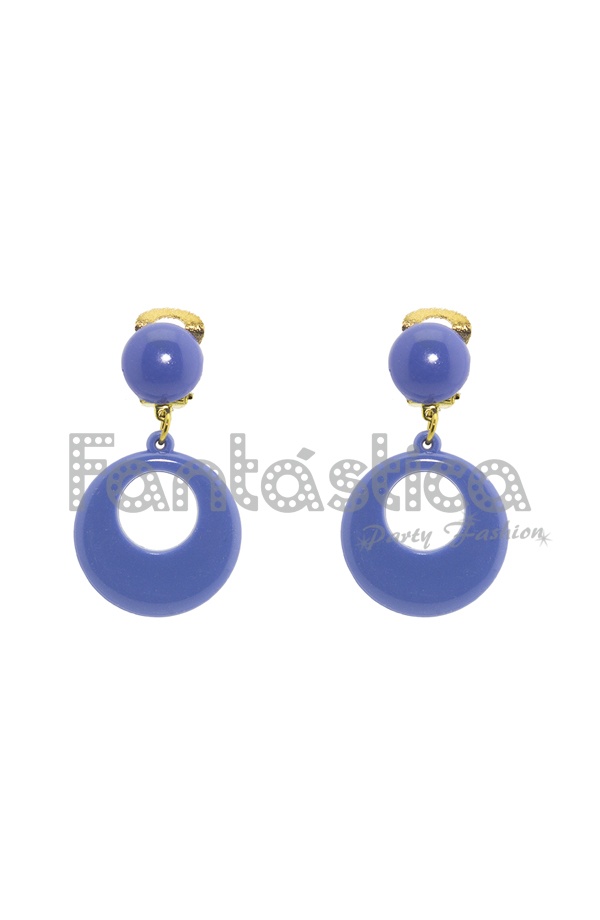 Pendientes Handmade - Boucles D'Oreilles Longues En Bois Et Résine Bleu - Artisanat Unique