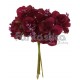 Ramillete de Flores para el Pelo Modelo Málaga Color Rojo Burdeos