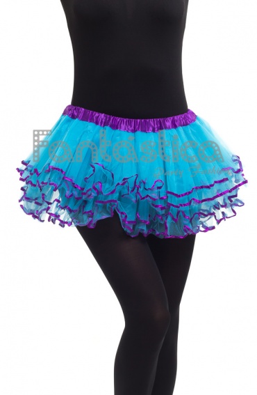 Tutú para Ballet y Danza - Falda de Tul con Volantes para Niña y Mujer  Color Azul Turquesa y Violeta