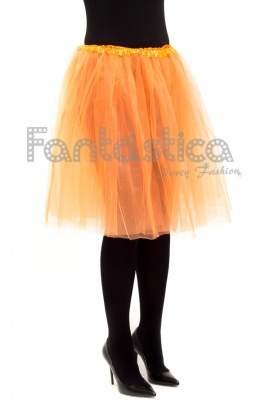 Tutú para Ballet y Danza - Falda de Tul Larga para Mujer Color Naranja