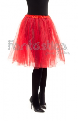 Tutú para Ballet y Danza - Falda de Tul Larga para Mujer Color Rojo