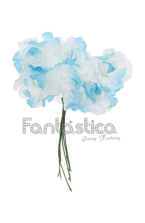 Ramillete de Flores para el Pelo Modelo Elena Color Azul Celeste