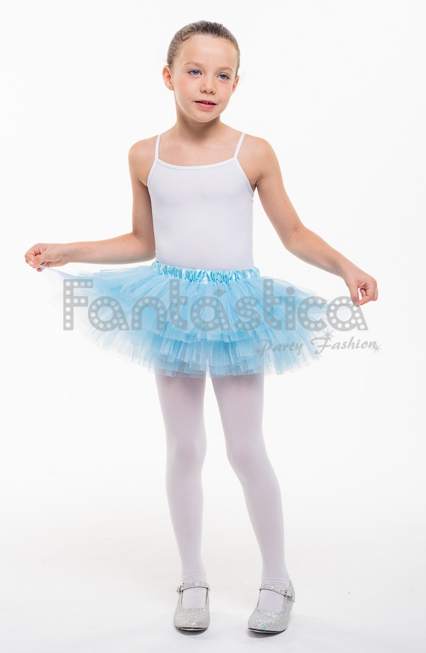 Tutú para Ballet y Danza - Falda de Tul con Volantes para Bebé y Niña  Pequeña Color Azul Cielo