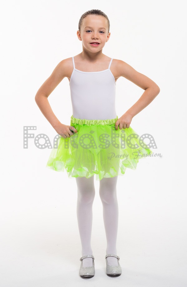 Tutú para Ballet Danza - Falda de Tul con Pétalos para Bebé y Niña Pequeña Verde