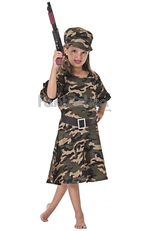 Nabo tubo Óptima Disfraz para Niña Militar del Ejército