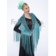 Mantón Flamenco de Crochet para Mujer - Mantón de Ganchillo Color Verde Petróleo I