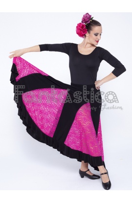 Falda flamenca barata color modelo negro Guajira -Talla 38