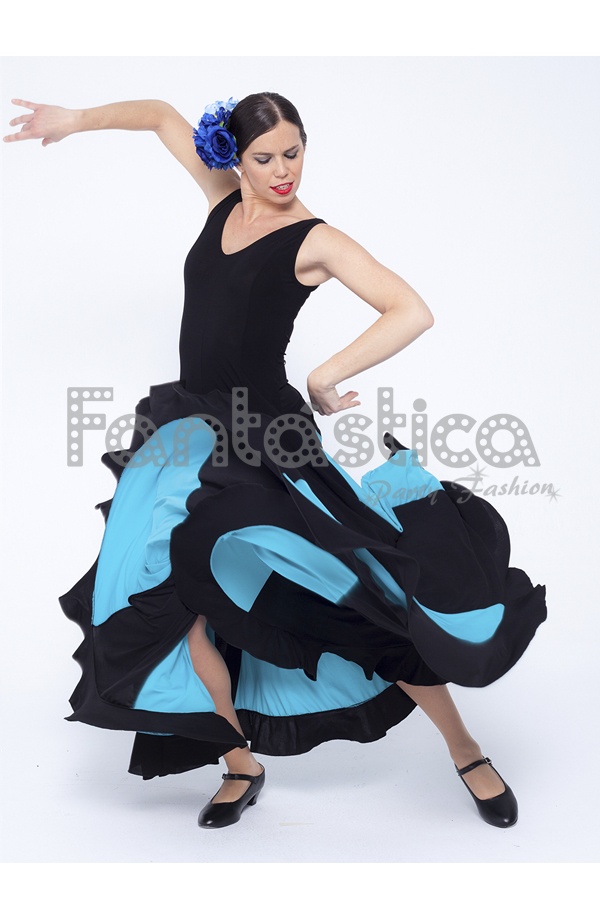 Vestido color hotsell negro y azul