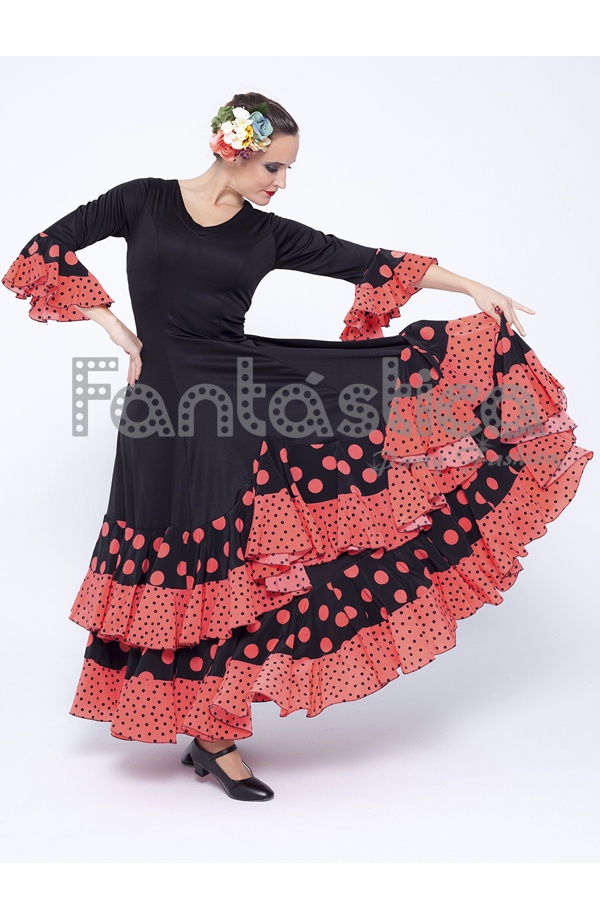 Vestido de Flamenca / Sevillana para Mujer Color Negro