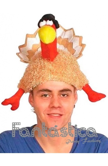 Toyvian Sombrero de Pavo Asado con Gorro de Navidad Sombrero Divertido de Felpa Turquía Disfraces de Navidad Disfraces para Acción de Gracias Marrón 