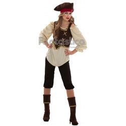 Jane Austen Sucio oro Disfraz para Mujer Pirata Filibustera