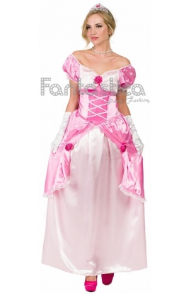 loto ligero Eléctrico Disfraz para Mujer Princesa Rosa Bella Durmiente