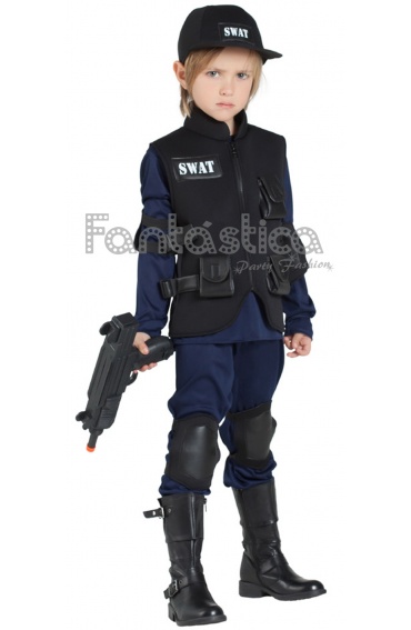 Celda de poder principal Acelerar Disfraz para Niño Policía SWAT Deluxe