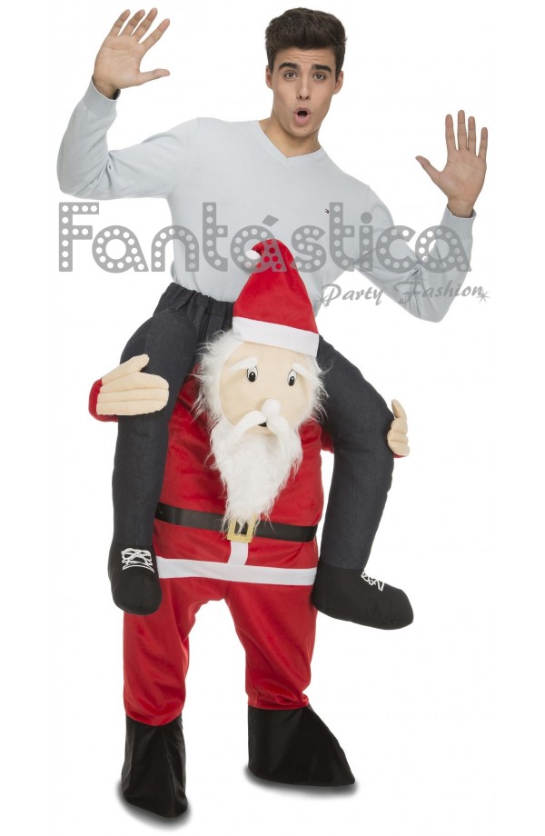 rasguño triste Sábana Disfraz para Hombre montado a espaldas de un Papá Noel