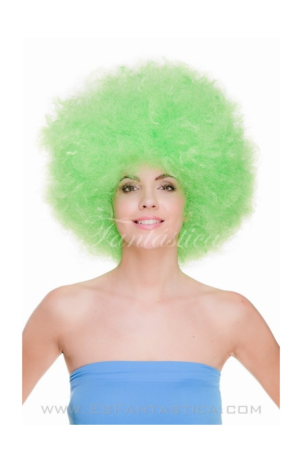 green afro wig