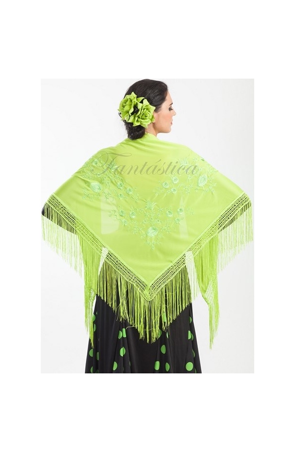 Falda Flamenca Estampada modelo Triana color verde agua