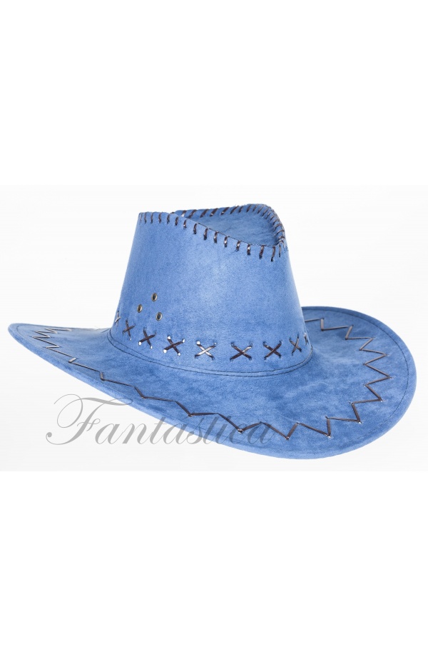 Sombrero Vaquero para Disfraz de Cowboy con Color Azul Claro Vaquero