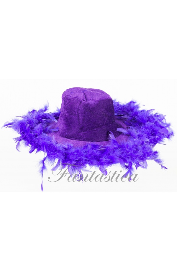 Productos lácteos Es Caliza Sombrero de Fiesta con Plumas para Disfraz Color Violeta