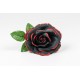 Flor para el Pelo Modelo Bicolor Color Negro y Bordes Rojos