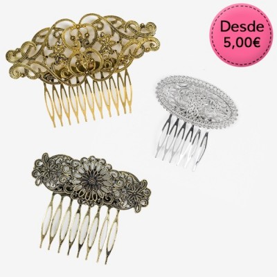 Peinetas Color Oro, Plata y 