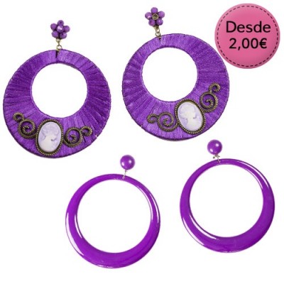 Pendientes de Flamencas Morados