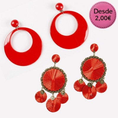 Spanish dance Flamenco red earrings