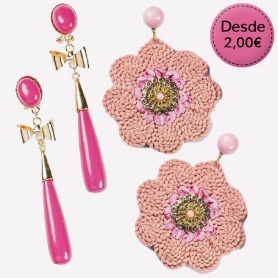 Spanish dance Flamenco pink earrings