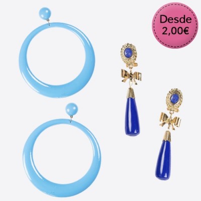 Spanish dance Flamenco blue earrings
