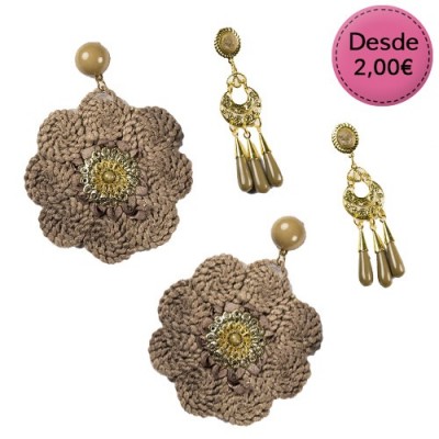 Spanish dance Flamenco brown earrings