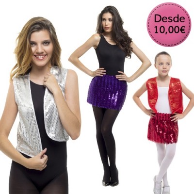 Minifaldas, Shorts y Chalecos de Lentejuelas para Carnaval